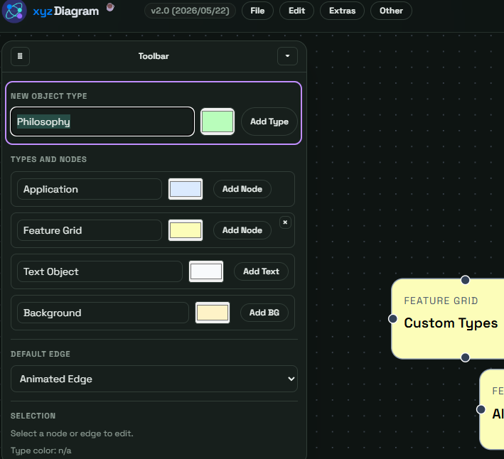 Node type section highlighted